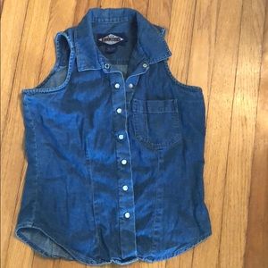 Jean button up shirt